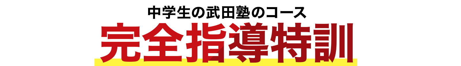 中学生の武田塾のコース 完全指導特訓